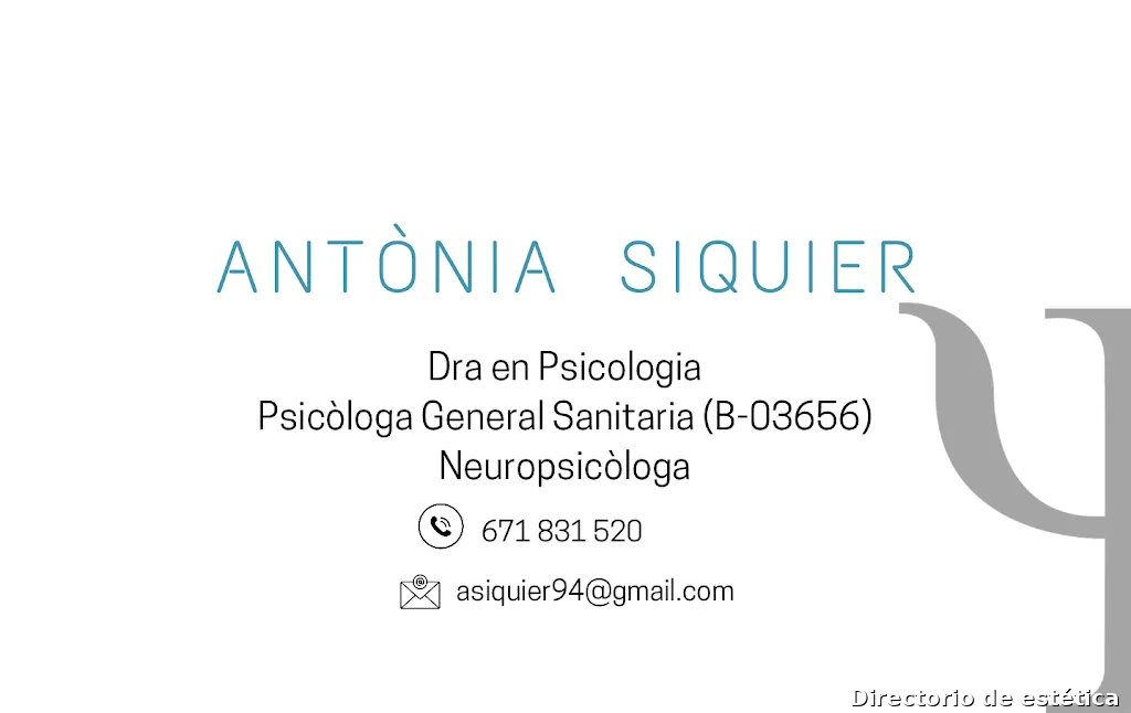 Psicología y Neuropsicología- Antònia Siquier